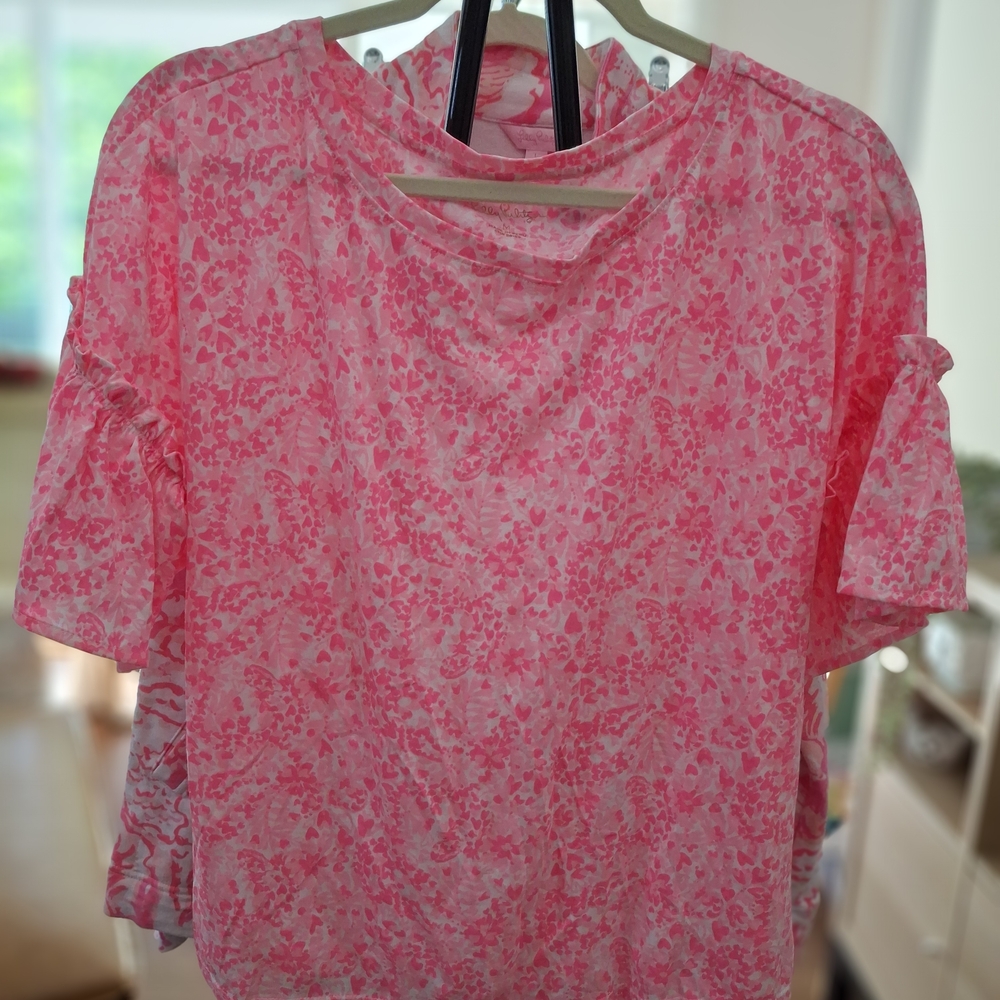 Lilly Pulitzer Hearts & Floral Pink Women's Top